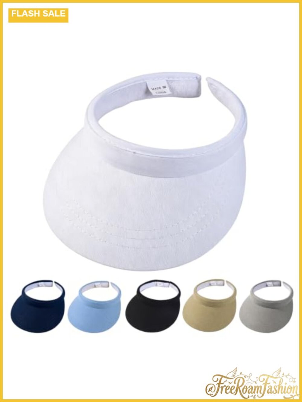 6 Pack Wide Brim Visor Clip Sun Hat Adjustable Unisex Outdoor
